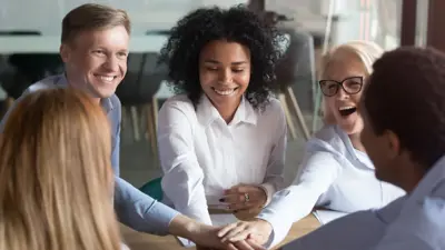 Group of people at a table chatting