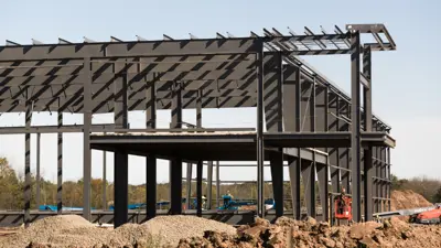 Construction of The Exchange market hall