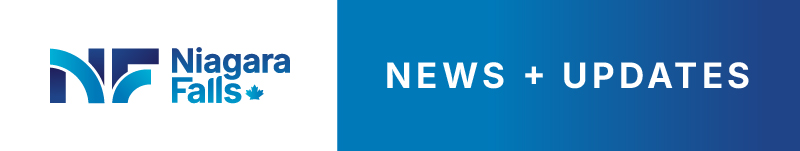 Decorative image of City of Niagara Falls logo with text, News + Updates.