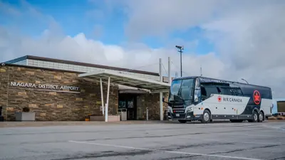 Air Canada motorcoach bus out from of Niagara District Airport