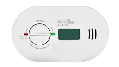 A white carbon monoxide alarm.